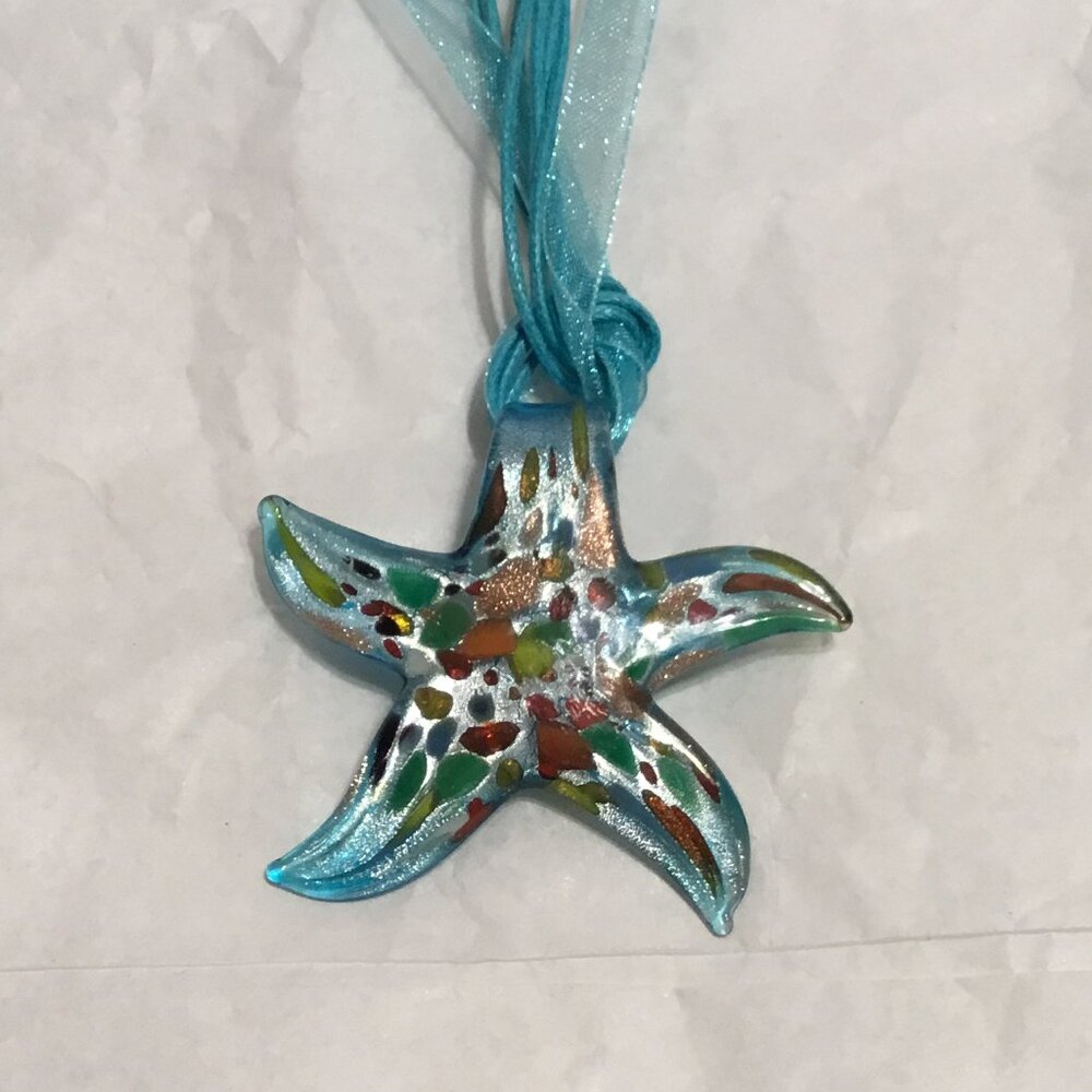 Very lovely and colorful pair of Murano glass Starfish necklaces - Picture 2 of 9